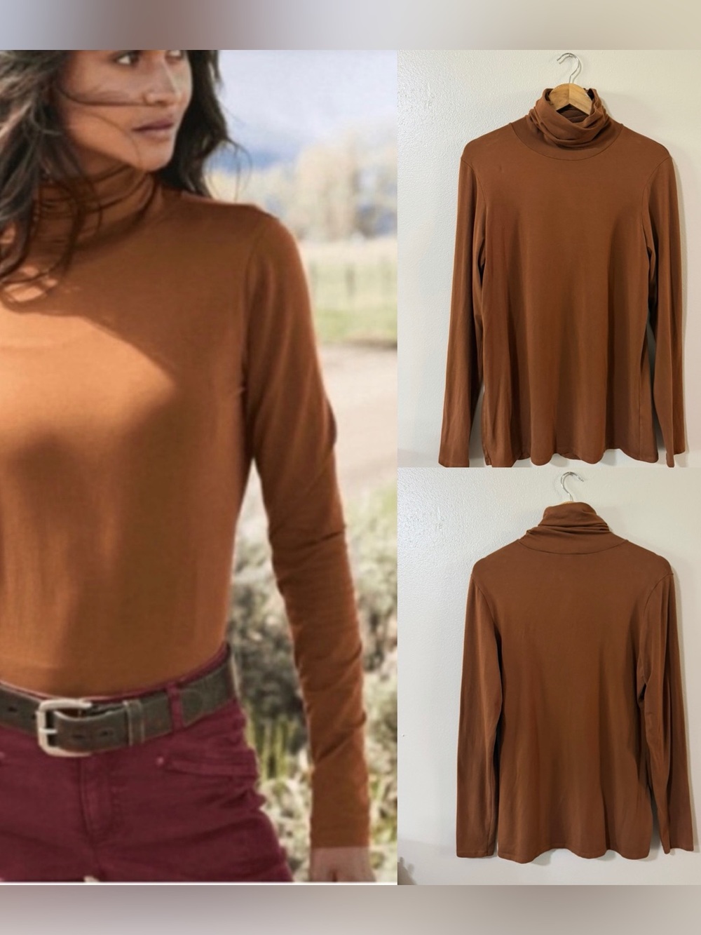 Peruvian Connection | Extreme Tee Neck, Brown, XL, Pima Cotton